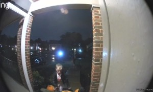 We had to leave the house during trick or treat, so I left our candy out front