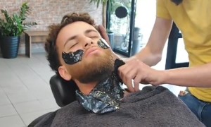 Man Has His Neck Hair Waxed