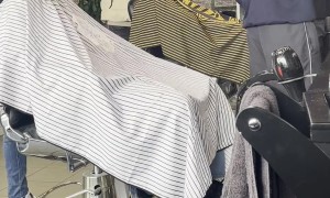 Barber Wakes Up Sleepy Client