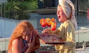 Sunrise Cocktails Shatter Into Pool