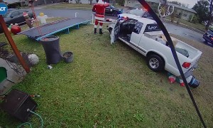 Police Chase Through Christmas Decorations