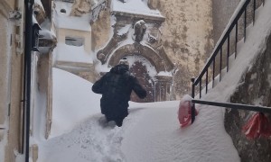 Over One Meter Of Snow Blankets Italian Town