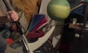 Playing Piano With A Basketball Spinning Scythe Blade