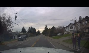 Woman Willingly Runs In Front Of Oncoming Truck