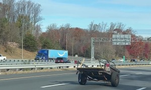 Disconnected Trailer Spotted Rolling Down Freeway