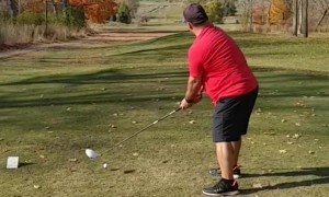 Golf Ball Boomerangs Off Nearby Tree