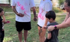 Dad Literally Flips Out at Gender Reveal