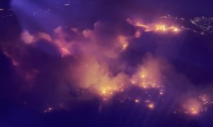 Palisades Fire Seen From Passenger Aircraft