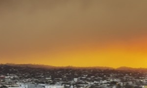 Los Angeles Fires Viewed From Hollywood Rooftop
