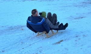 Sleigh Breaks Down While Sledding