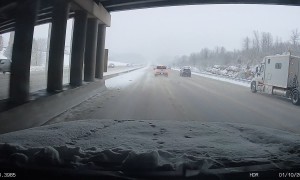 Truck Looses Control And Gets Hit By Semi-Truck