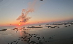 Helicopter View of SpaceX Starship Launch