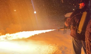 Doodling in the Snow With a Flamethrower