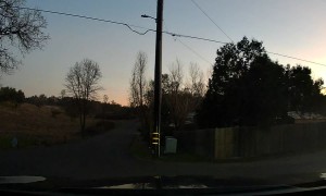 Truck Driver Fails To See Turning Car