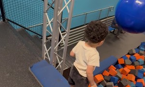 Dad Gives Kiddo That Extra Push