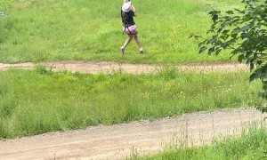 Daughter Gets Stuck Dangling On Zip Line