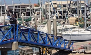 Water Cannon Used On Yacht Fire