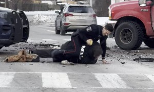 Canadian Police Forcibly Taser Man Brandishing Axe