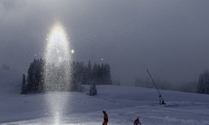 Sun Candle Phenomenon On The Slopes
