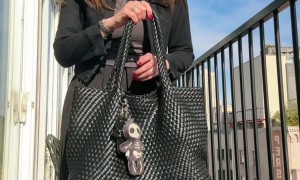 Pigeon Lands On Woman's Head