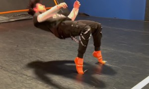 Stuntman Practices Falling