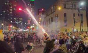 Philly Fans Celebrate With Fireworks Launcher