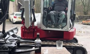 Digger Pours Whiskey And Soda