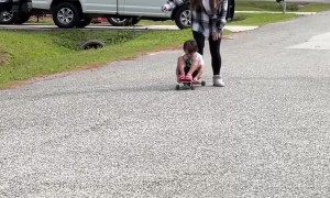 Son Puts Brakes On Mom's Skateboarding