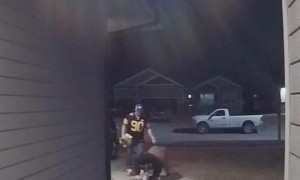 Woman Trips Walking Out Of House