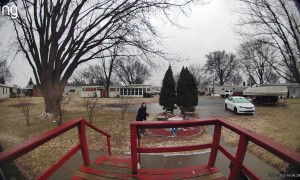 Woman Slides Down Icy Steps