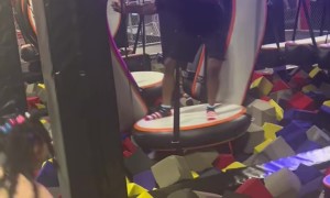 Dad Dramatically Falls Into Foam Pit
