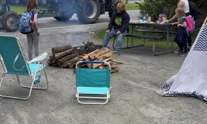 School Bus Drops Off Kids For Smores