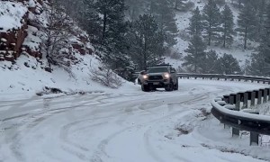 Icy Road Sends Cars Skidding on Windy Mountain Pass