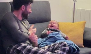 Baby Won't Let Dad Relax