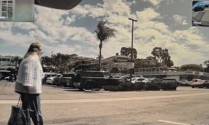 Car And Driver Fail To Detect Aimlessly Standing Woman