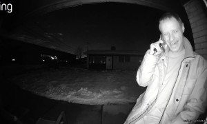 Man Acknowledges Camera As He Pees On Stranger's Porch