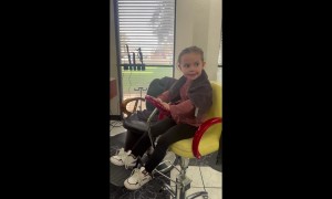 Girl Beams After Haircut