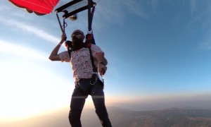 BASE Jump From Powered Paraglider