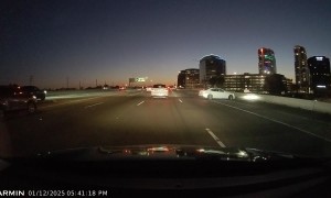 Speeding Lexus Loses Control on Interstate