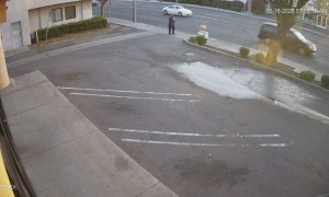 Guy Narrowly Missed by Out-of-Control Vehicle