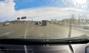 Mattress Nearly Flies Off Vehicle Into Traffic