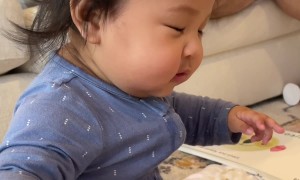 Daughter Copies Dog's Inside Bark