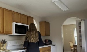 Service Dog Brings Water Bowl To Flaming Cooking Pot