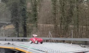 Big Truck Transports Tiny Cargo