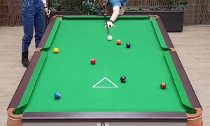 Guy Wins Billiards Game in Two Shots