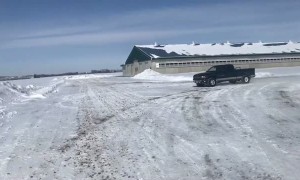 Pickup Full Sends Into Snowbank