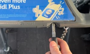 Man Uses Key Instead of Coin to Get Shopping Cart