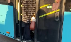 Crowded Bus Doors Don't Quite Close