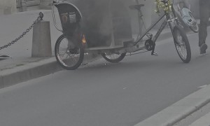 Rickshaw's Backseat Bursts Into Flame