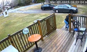 Woman Slips and Falls Hard on Icy Porch